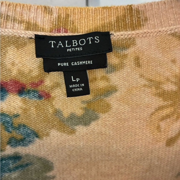 Talbots Pure Cashmere Roses Cardigan LP - Picture 3 of 4